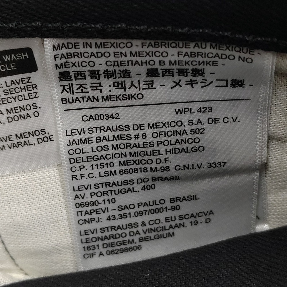 Levi's 501 Jeans Mens 34x38 Black Denim Big & Tall Straight Leg Button Fly NWT - Picture 10 of 16